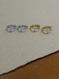 Pavé Cross Hinged Hoop Earrings