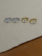 Pavé Cross Hinged Hoop Earrings