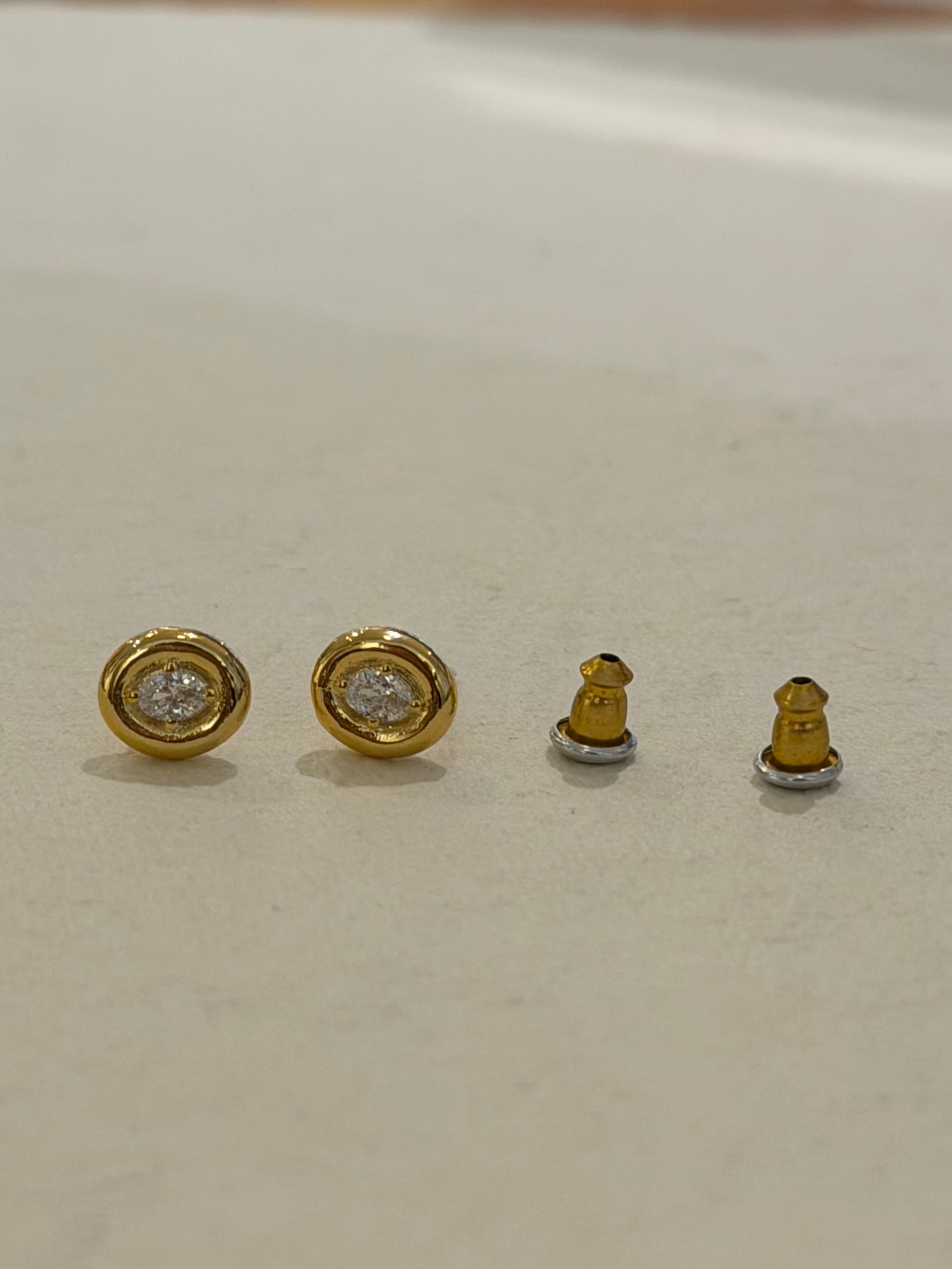Oval cz stud earrings