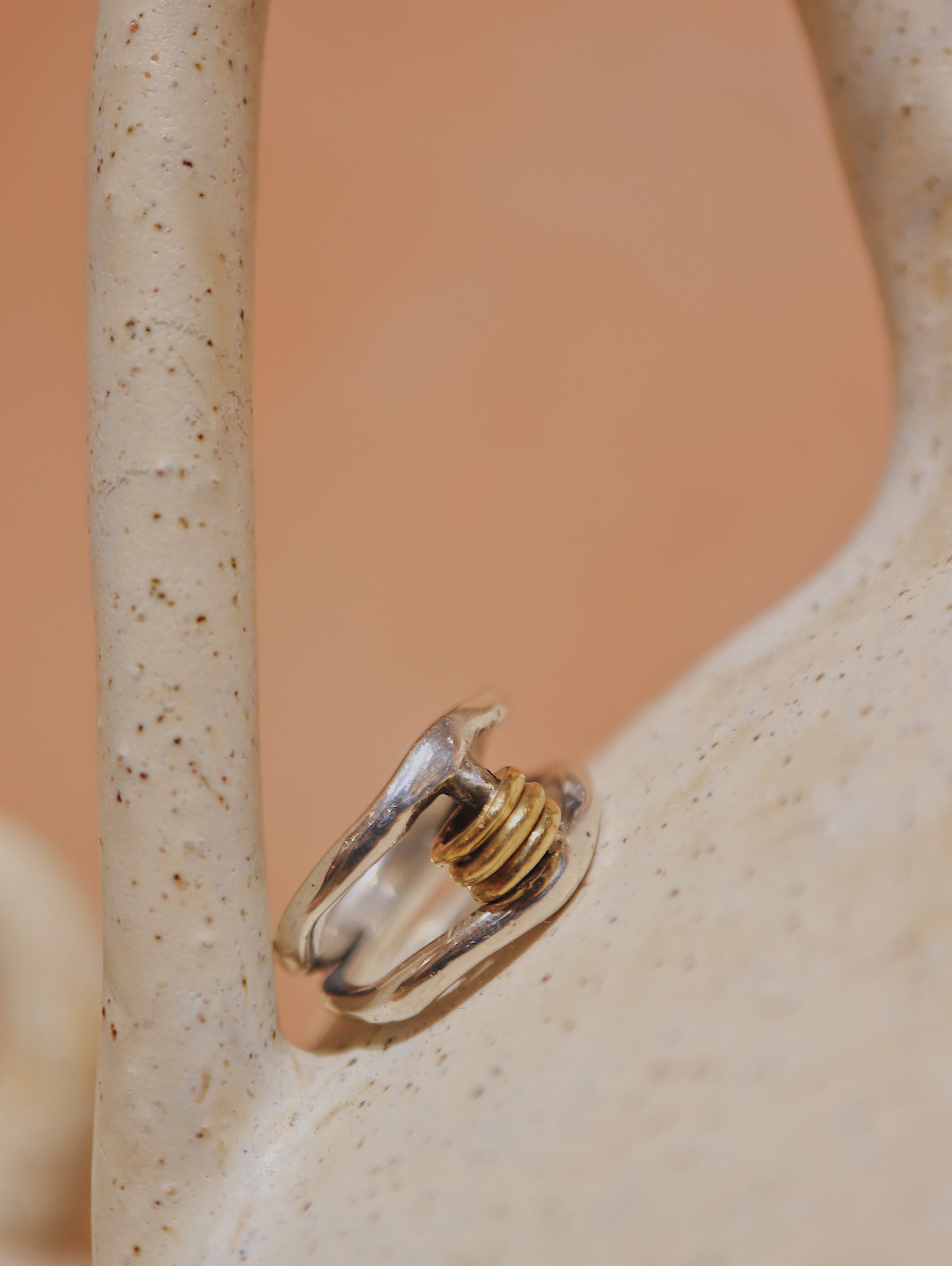 Mix tone handcrafted 925 silver ring