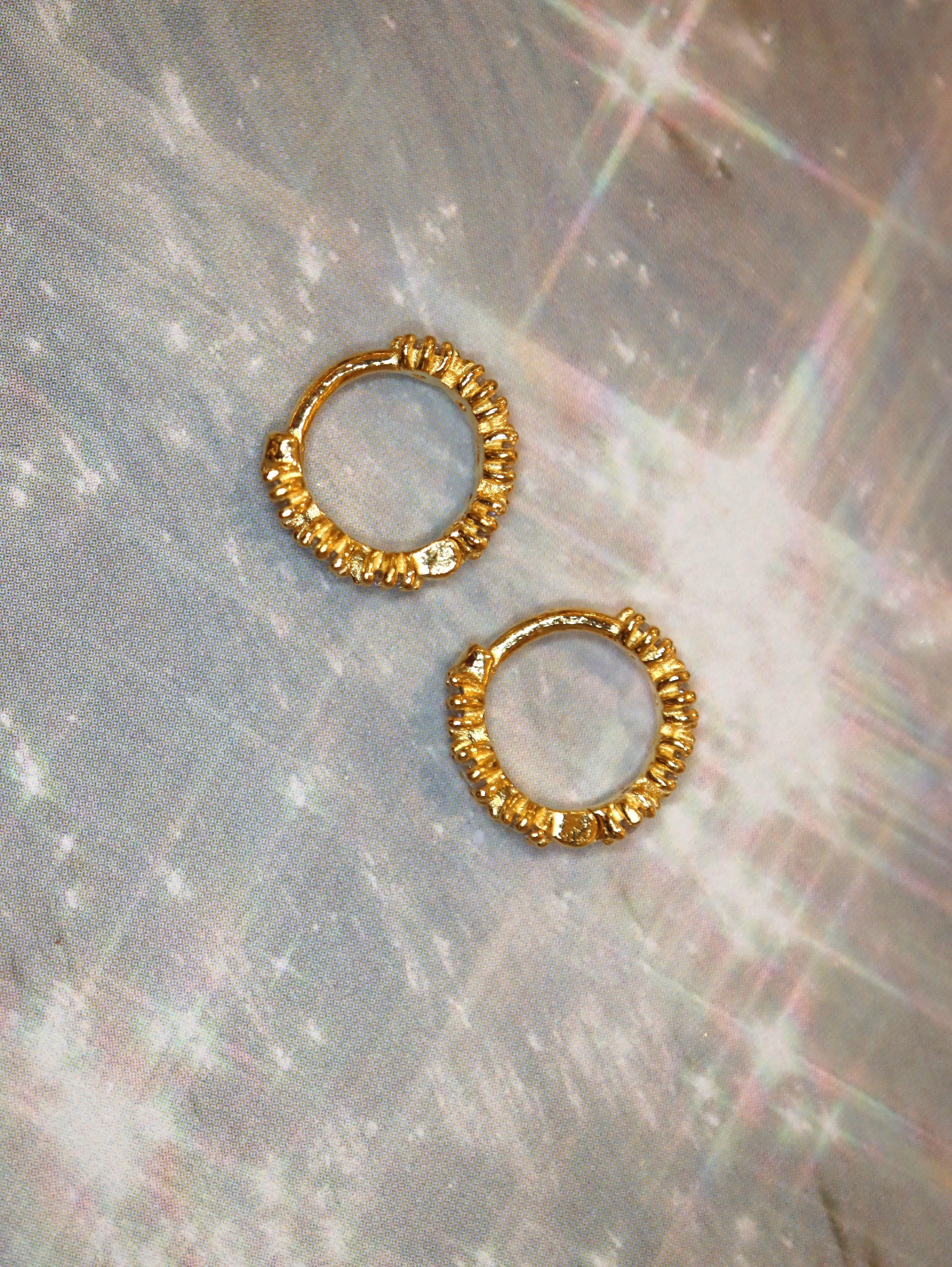 Septet CZ 925 Silver Hoop Earrings