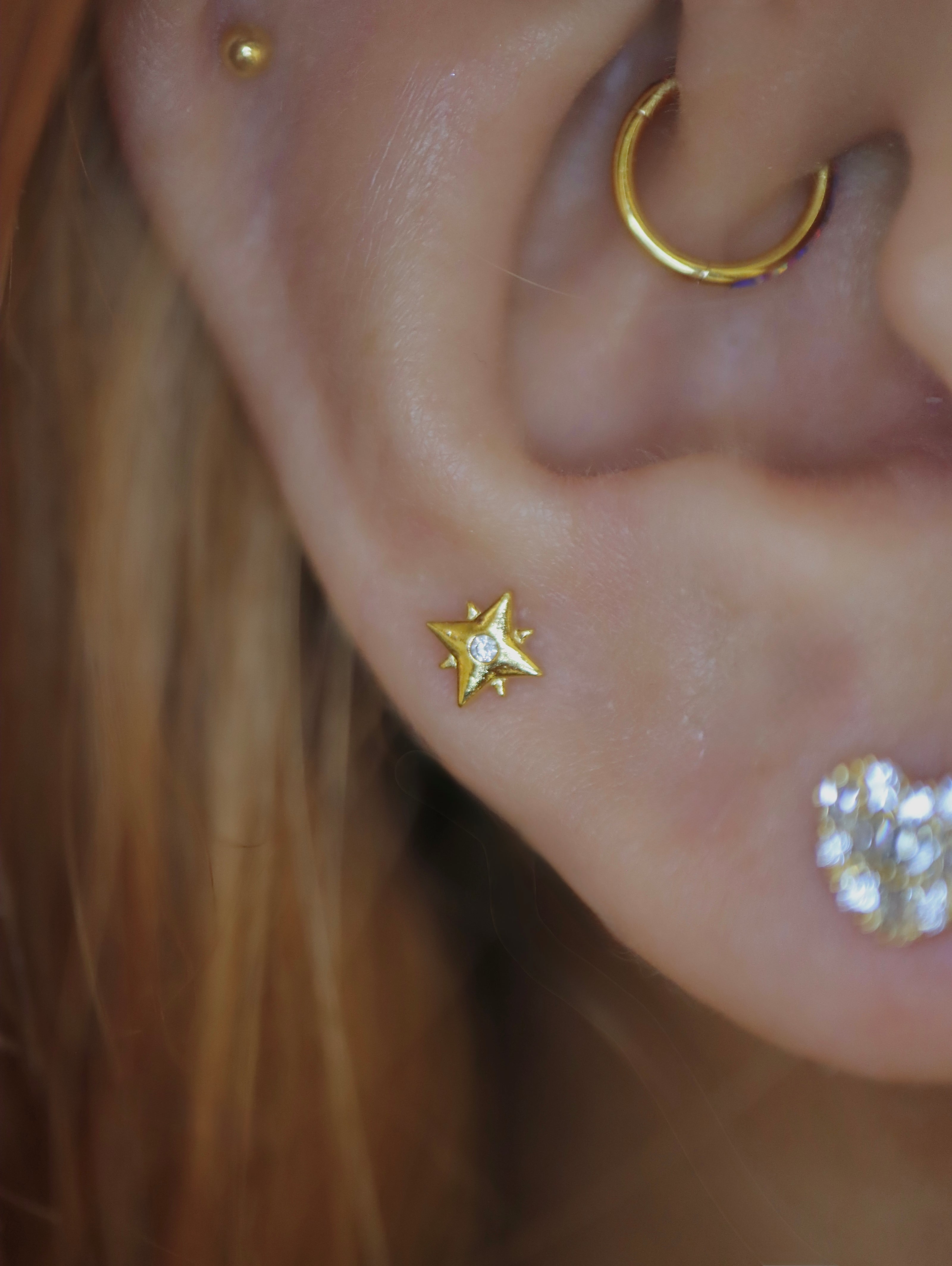 Stella stud 925 silver piercing earring (1pc)