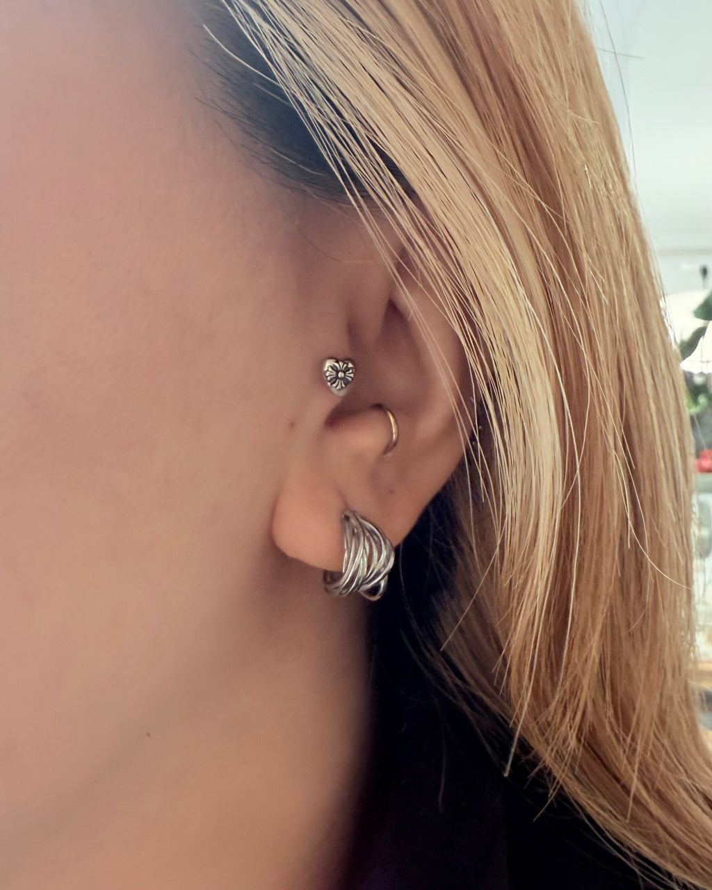 Heart surgical steel 316L stud piercing