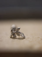 Leaf cz surgical steel stud piercing (1pc)