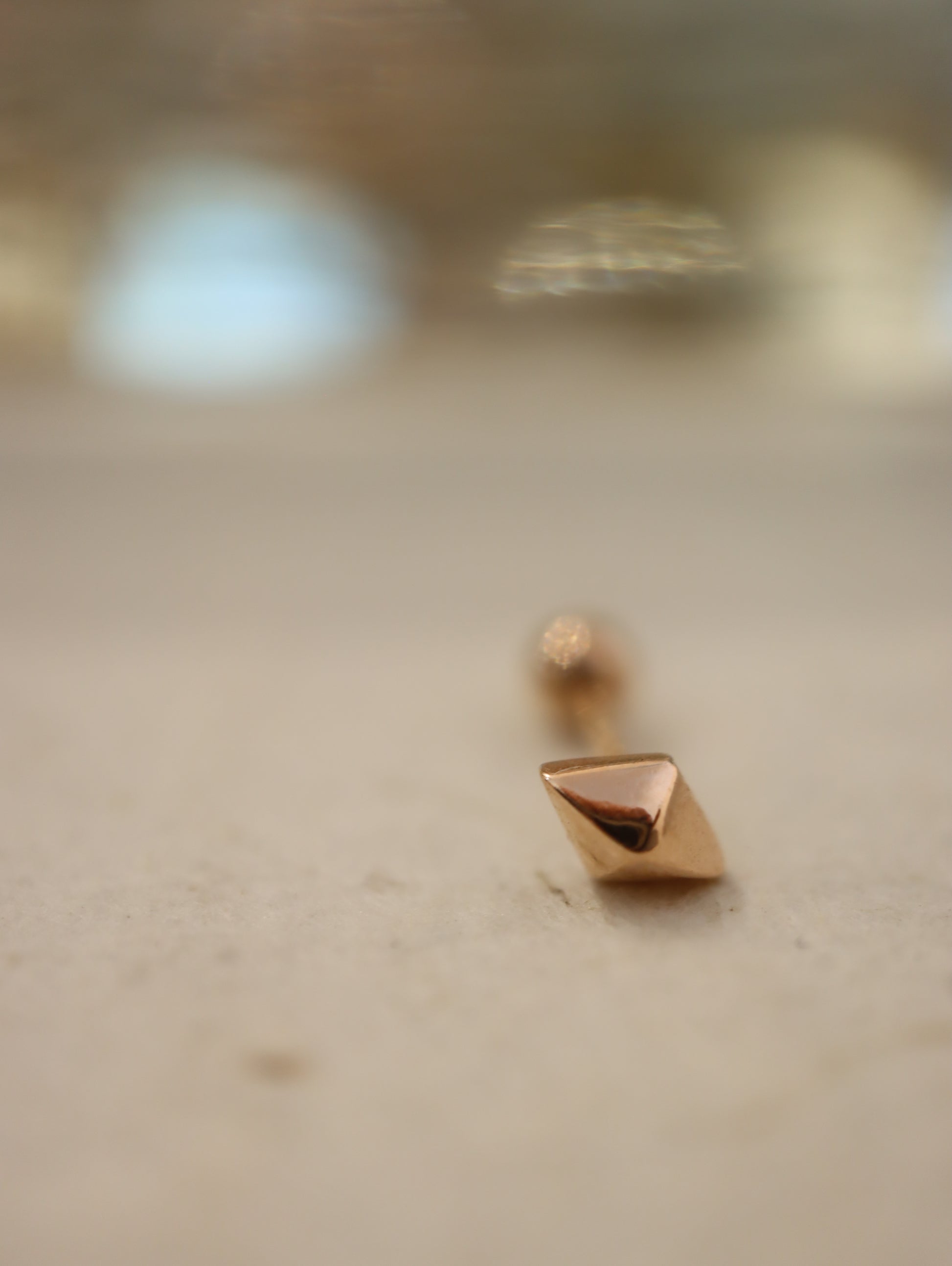 Diamond-shaped stud silver925 piercing earrings