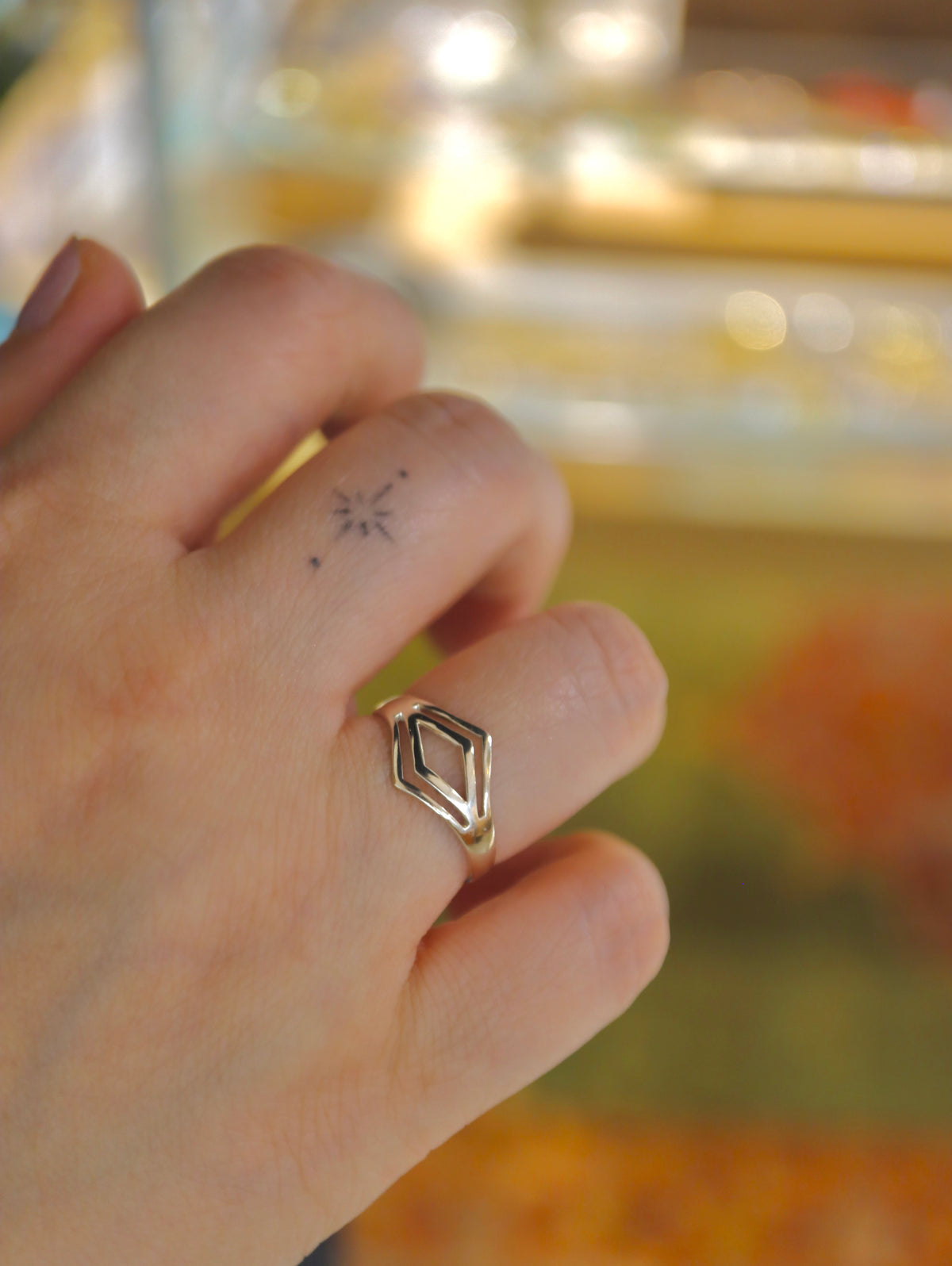 Rhombus 925 silver ring