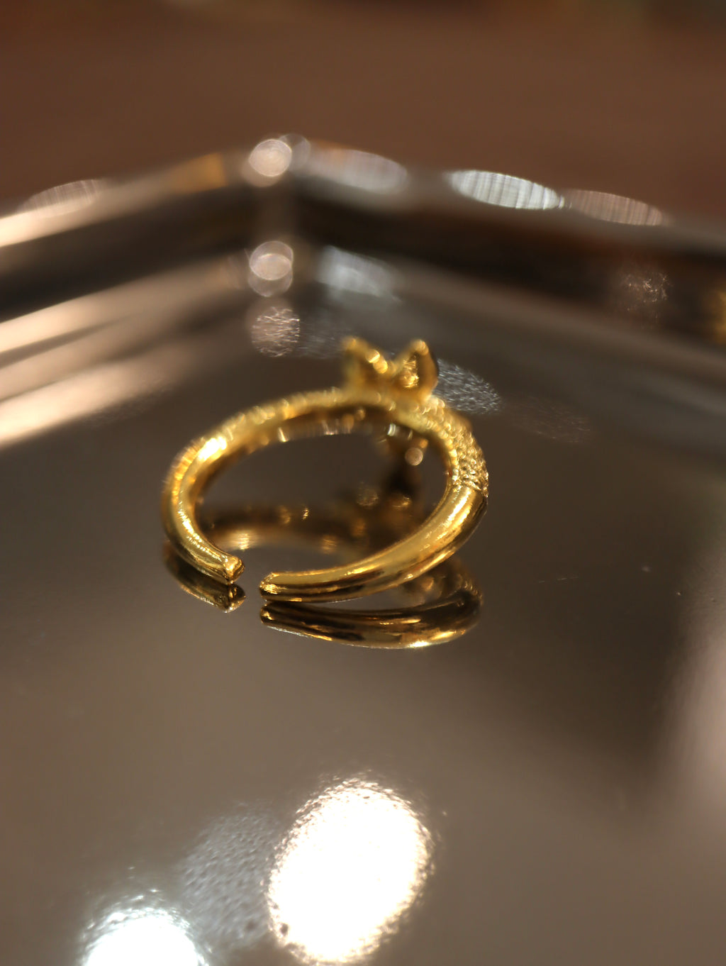 Gold Plumeria Flower Ring