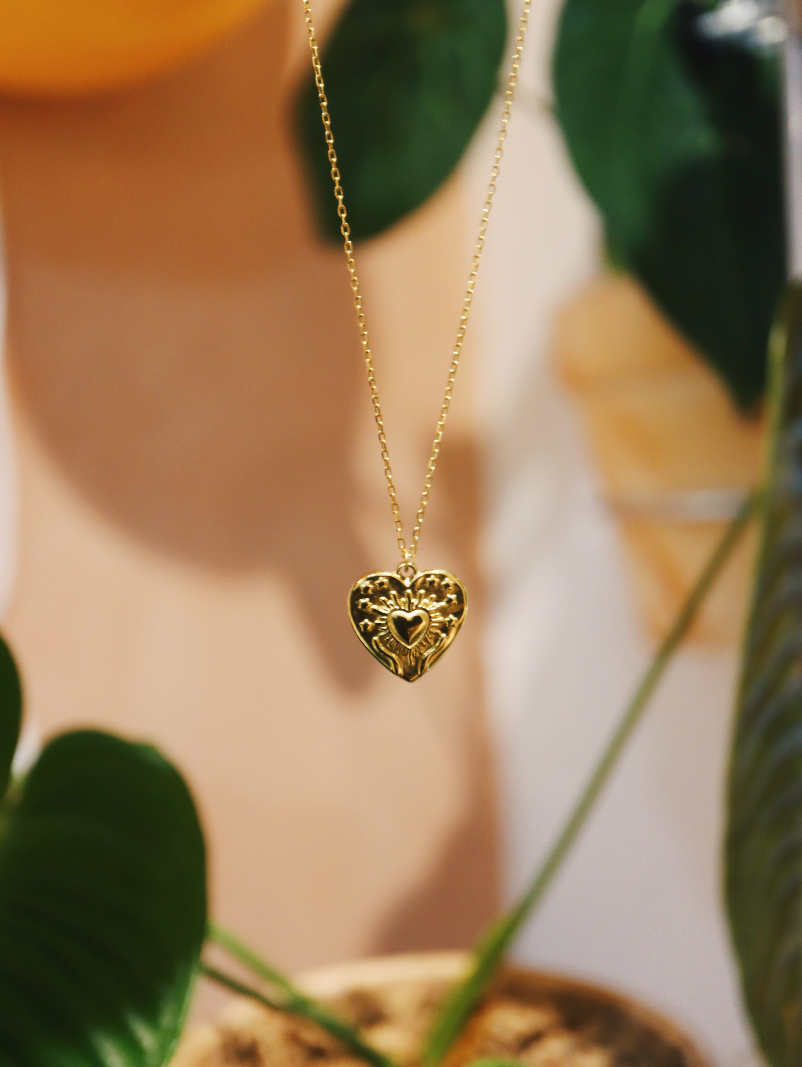 Heart coin stainless steel necklace