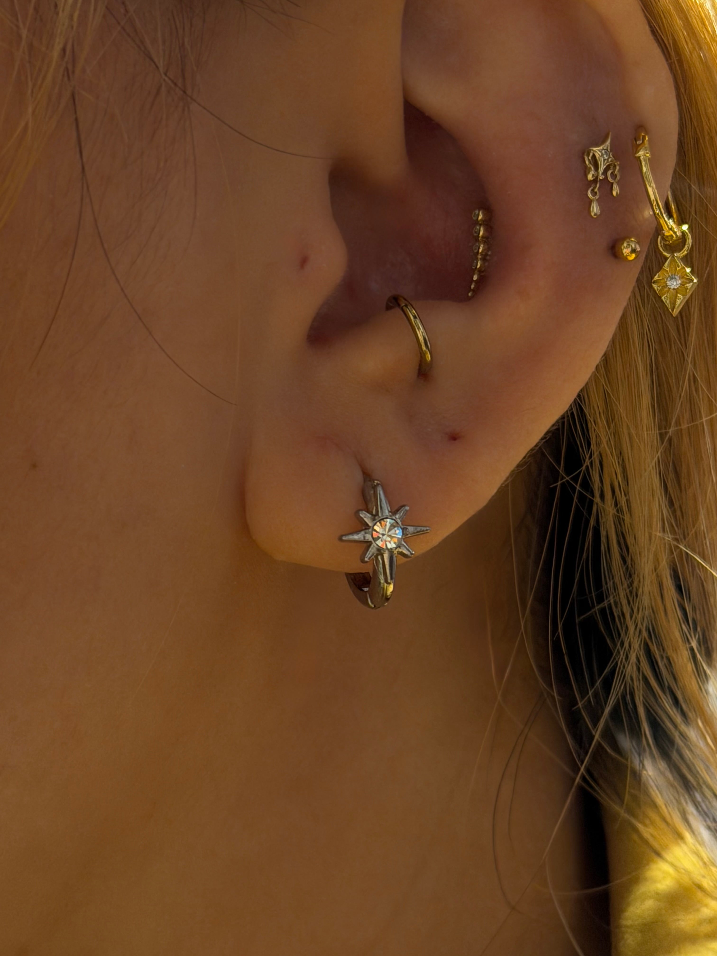 Starburst Stainless Steel Earrings