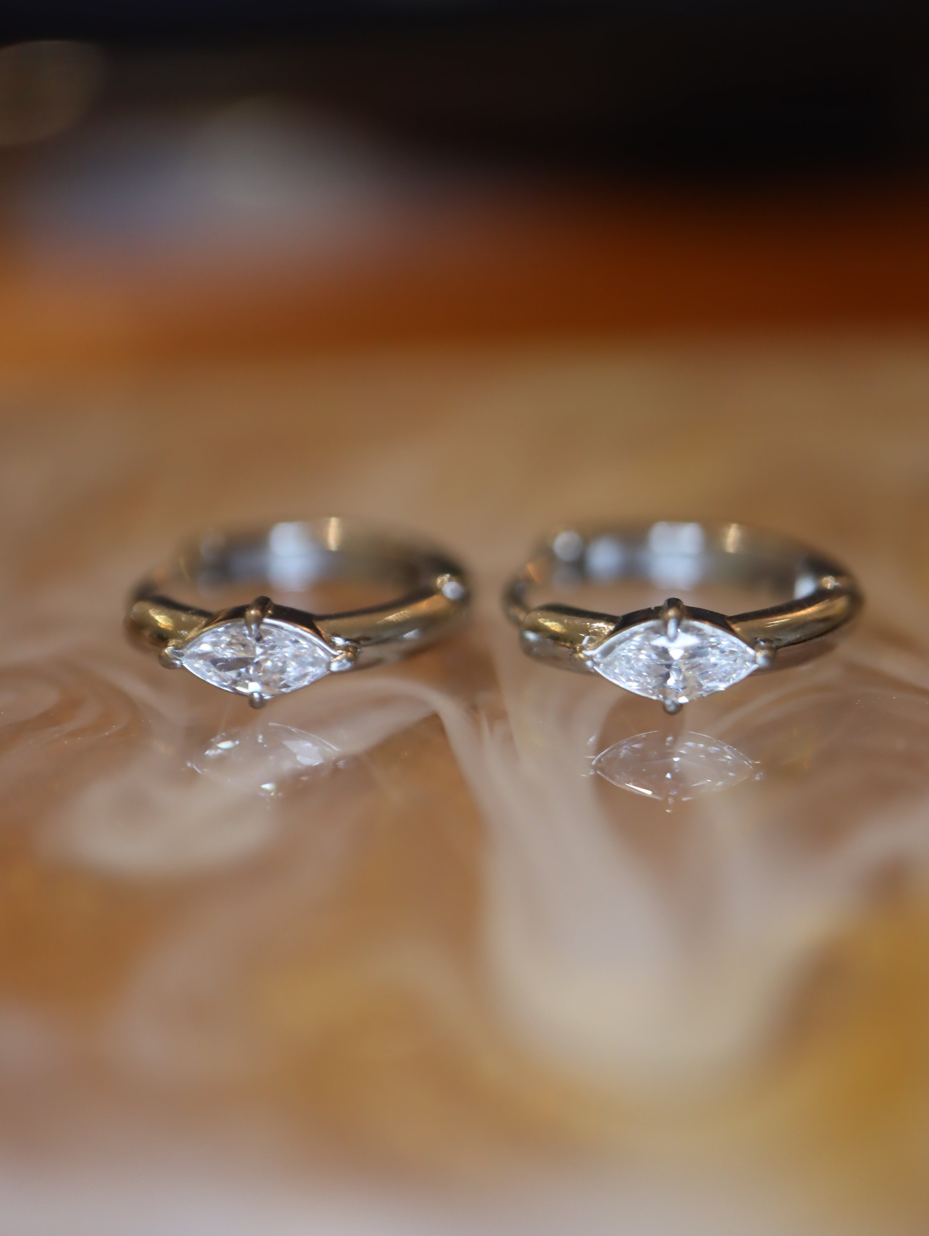 Marquise CZ hoop Stainless Steel Earrings