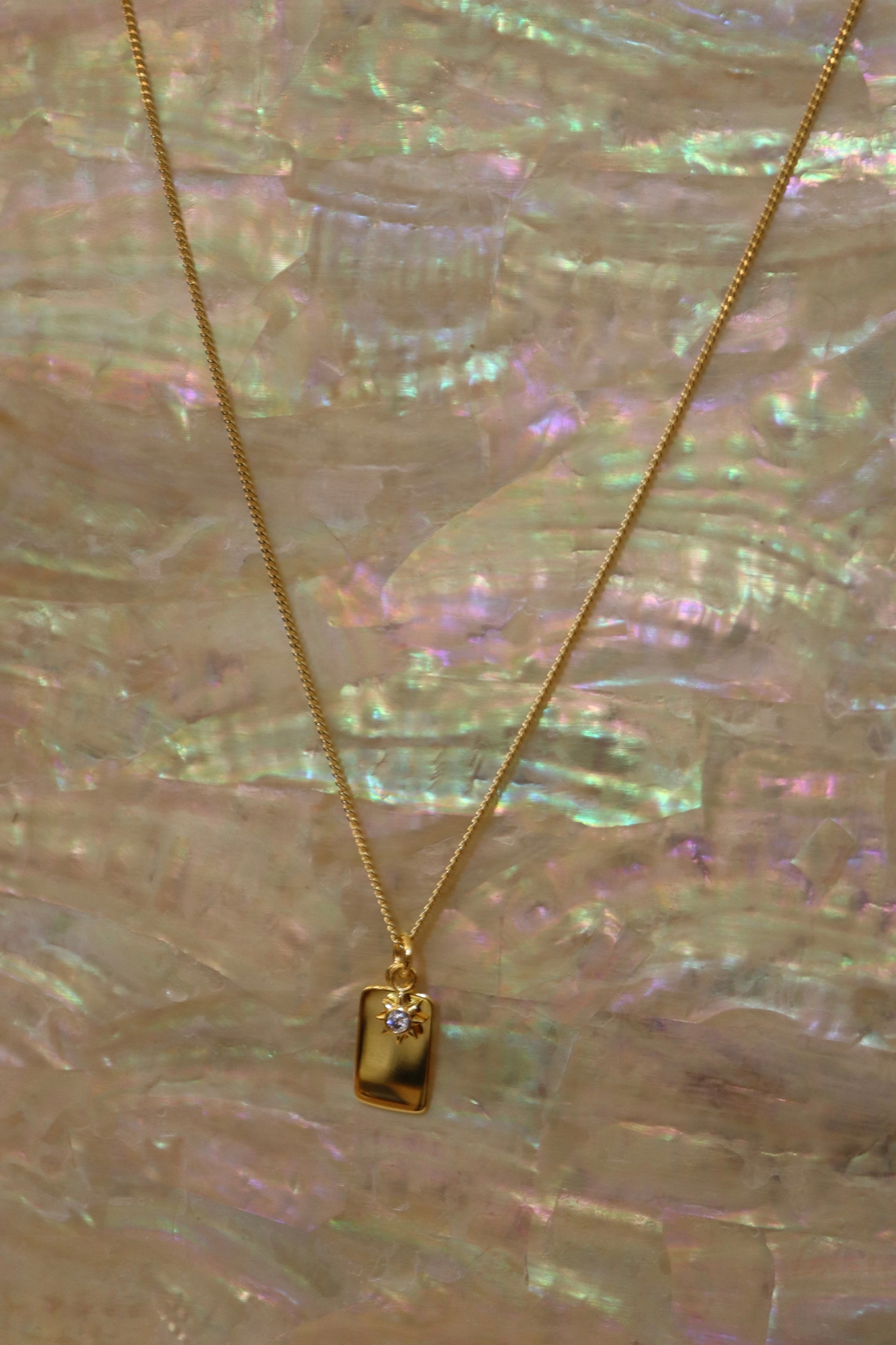 Celestial Rectangle With Sun Pendant 925 silver Necklace