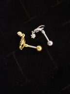 Aria Heart Dangle Stud Piercing Surgical Steel Earring (1pc)