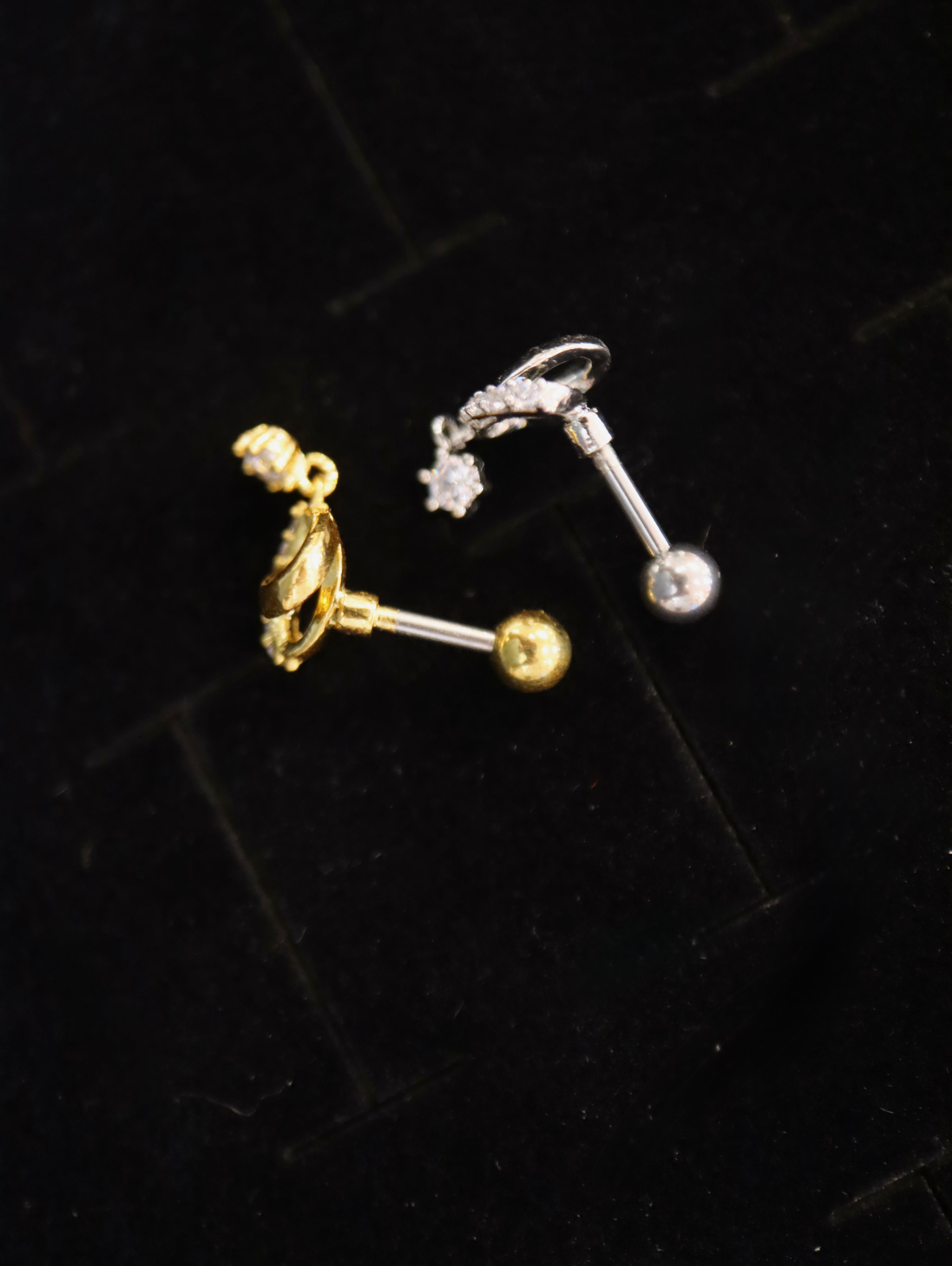 Aria Heart Dangle Stud Piercing Surgical Steel Earring (1pc)