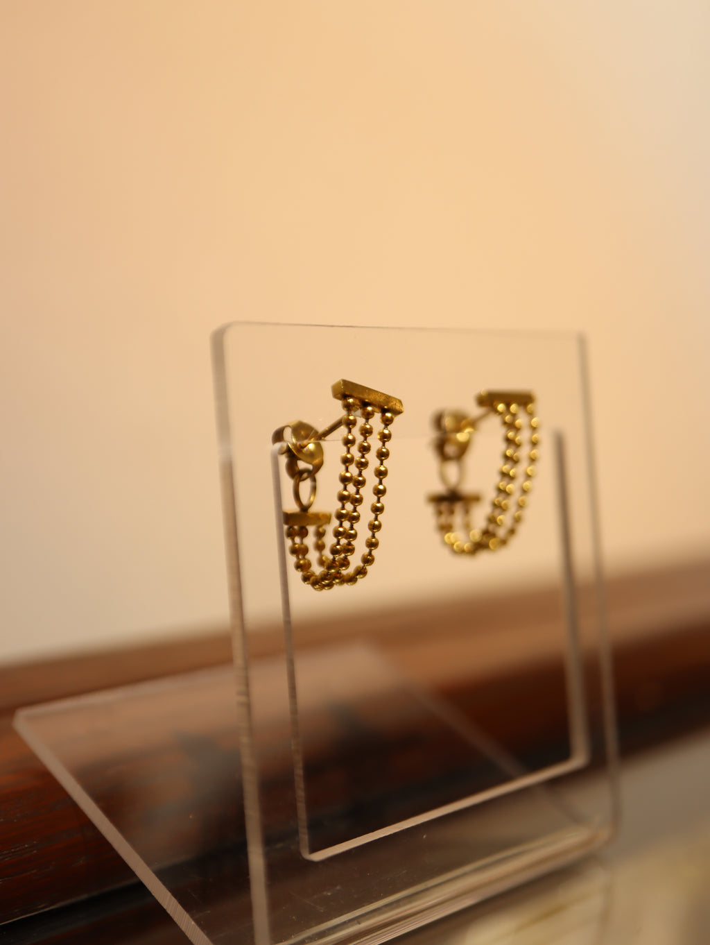Stainless steel gold chain earrings