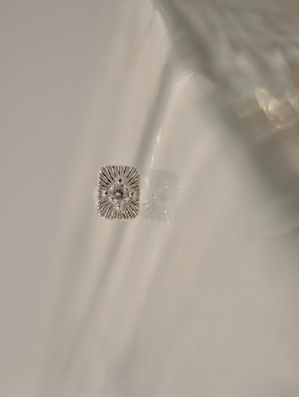 Ray burst stud 925silver earring piercing