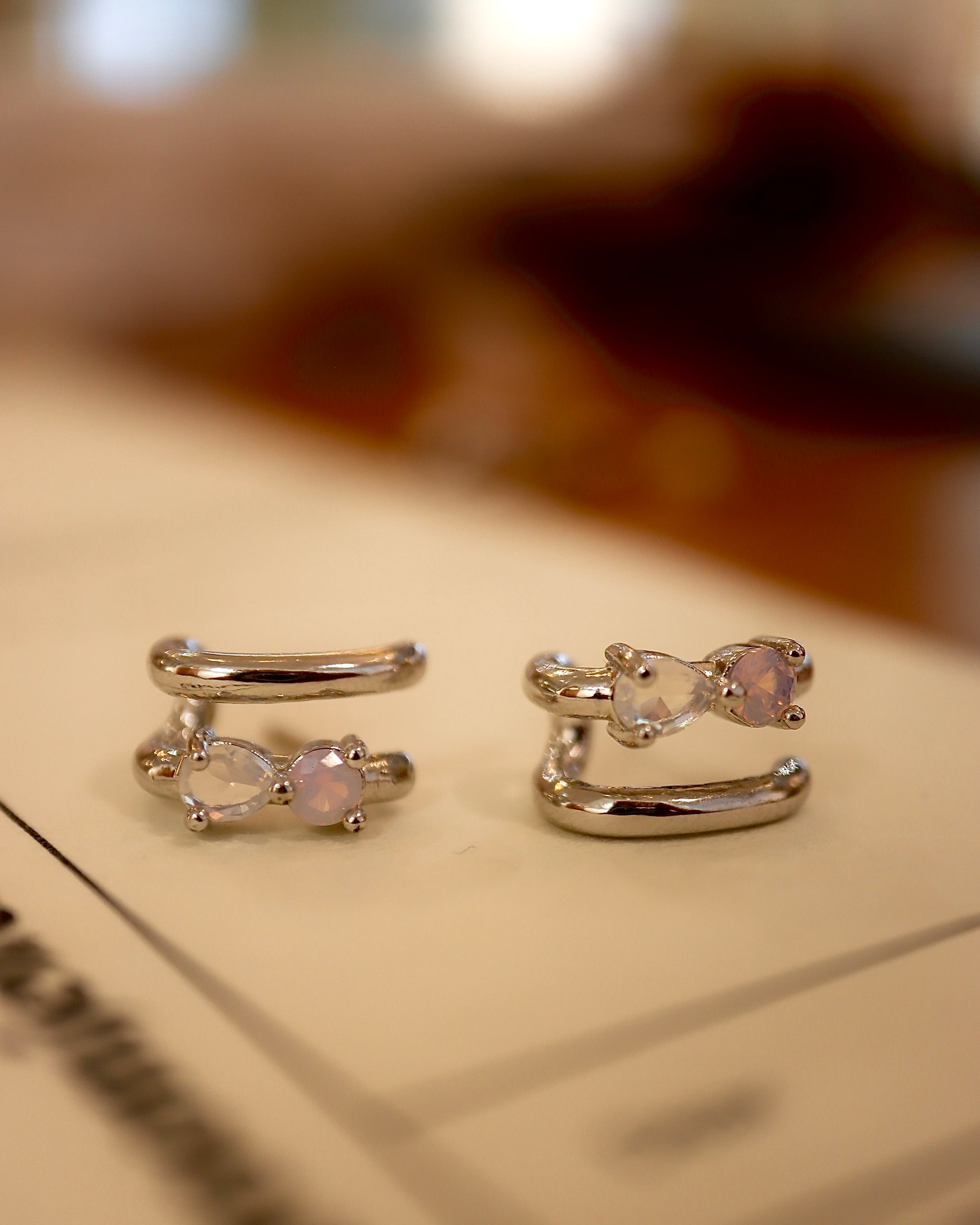 Double wrap cz earrings