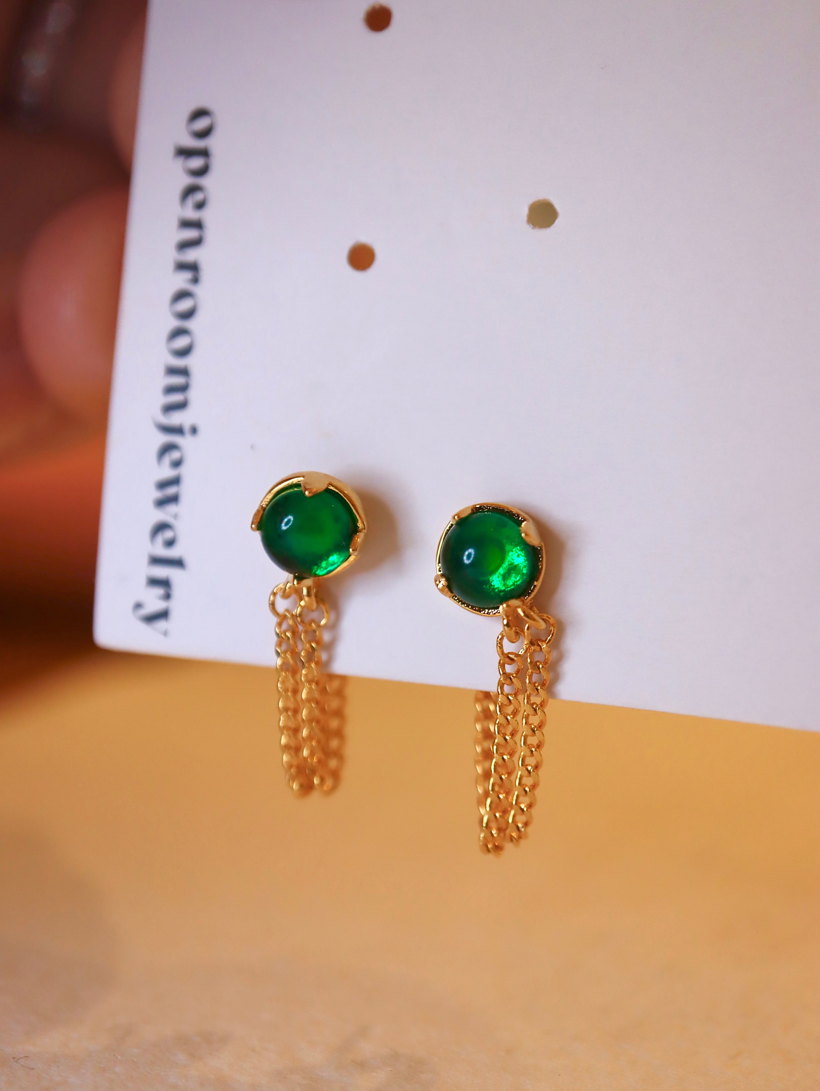 Verde Chain Loop Earrings