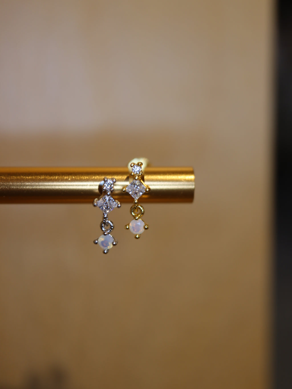 Drop cz silver925 flat back piercing