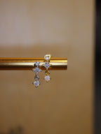 Drop cz silver925 flat back piercing