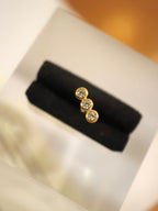Triple round cz surgical steel piercing earring (1pc)