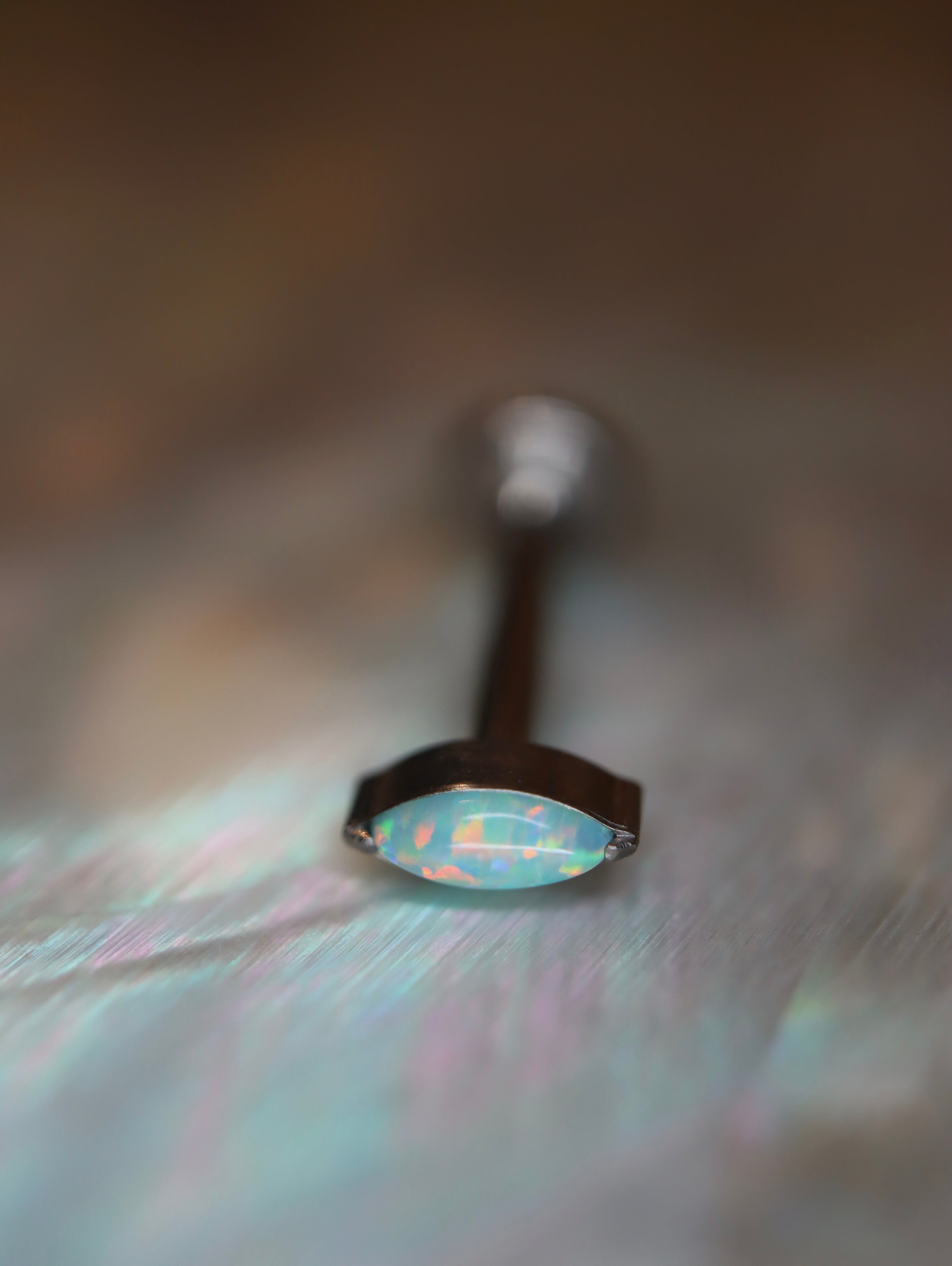 Titanium G23 Opal Marquise flat back earring (1pc)