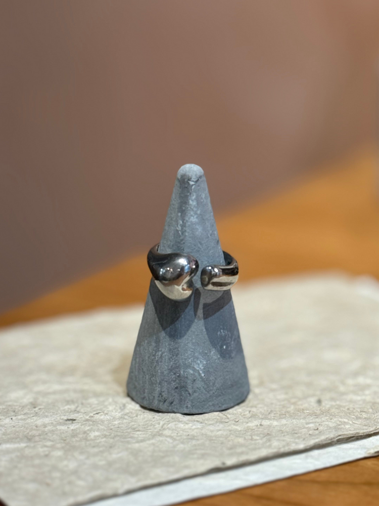 Heart front wrap stainless steel ring