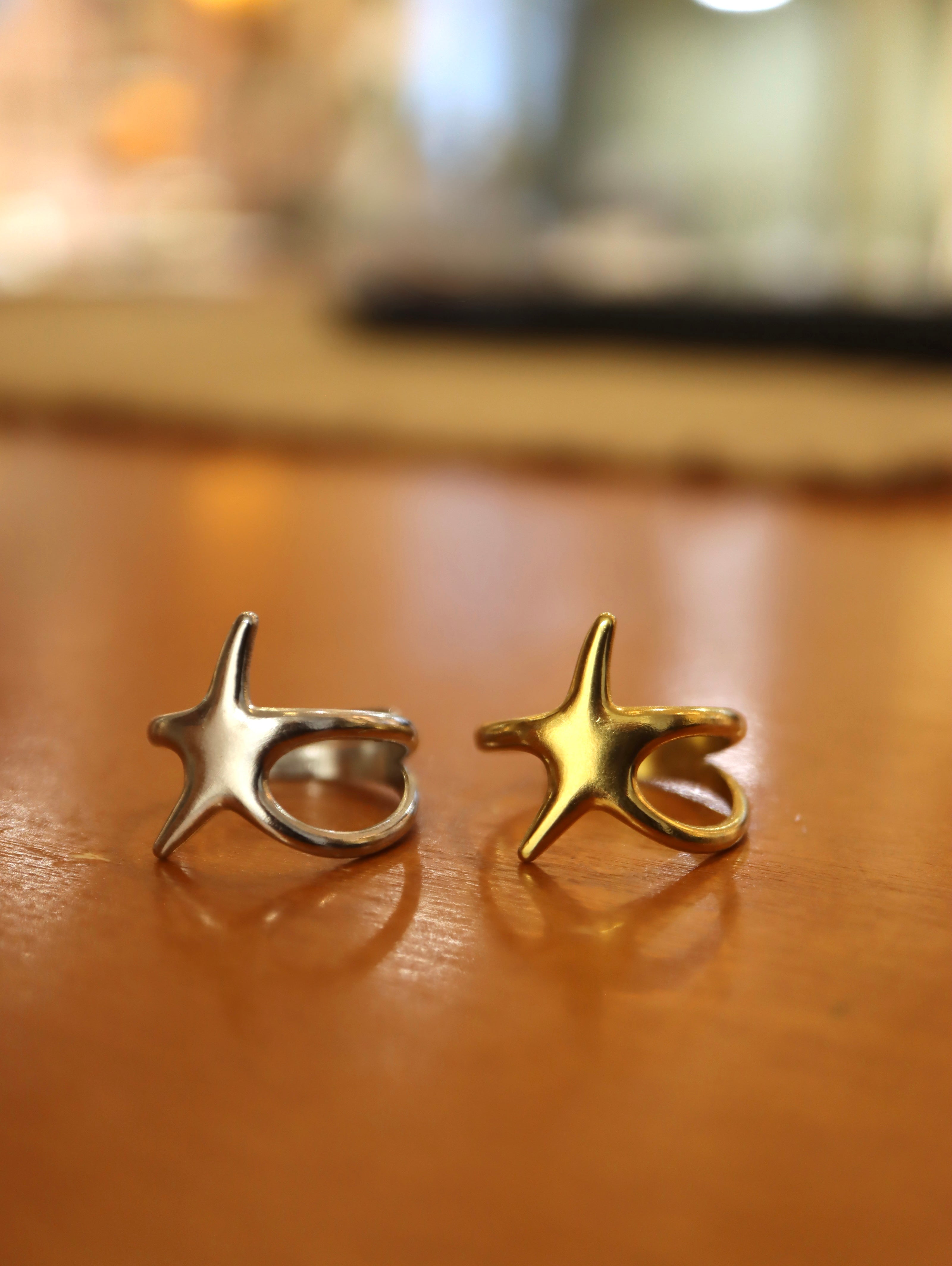 Starfish stainless steel open size ring