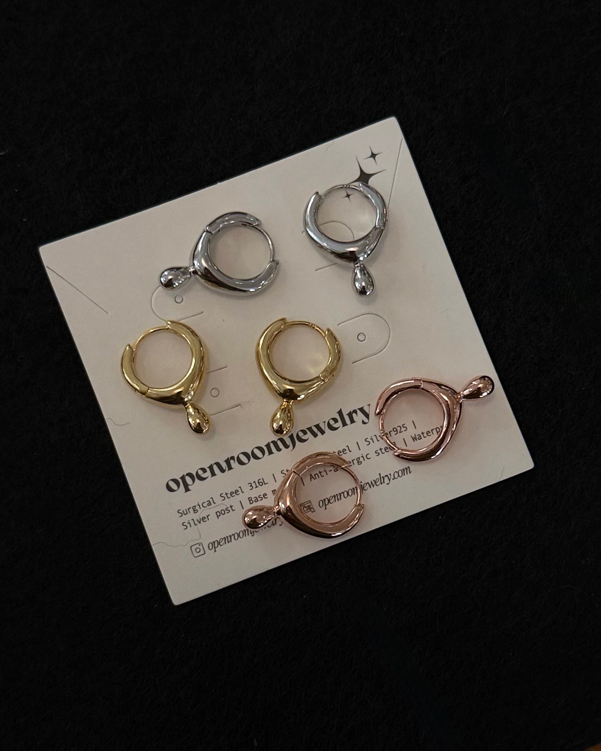 Hoop with Teardrop Drop Earrings