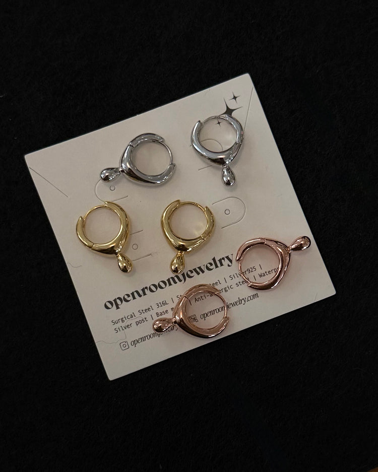 Hoop with Teardrop Drop Earrings