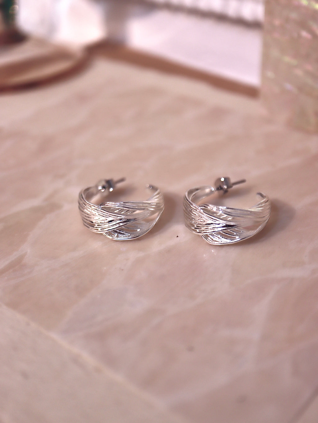 Braided striped earrings