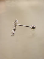 Cross cz 925 silver piercing earring (1pc)