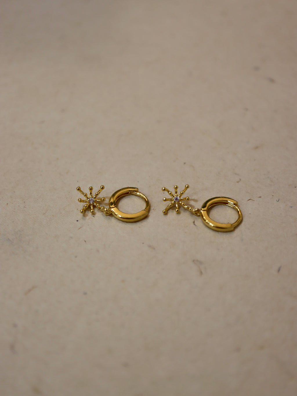 Starburst 925 silver hoop earrings