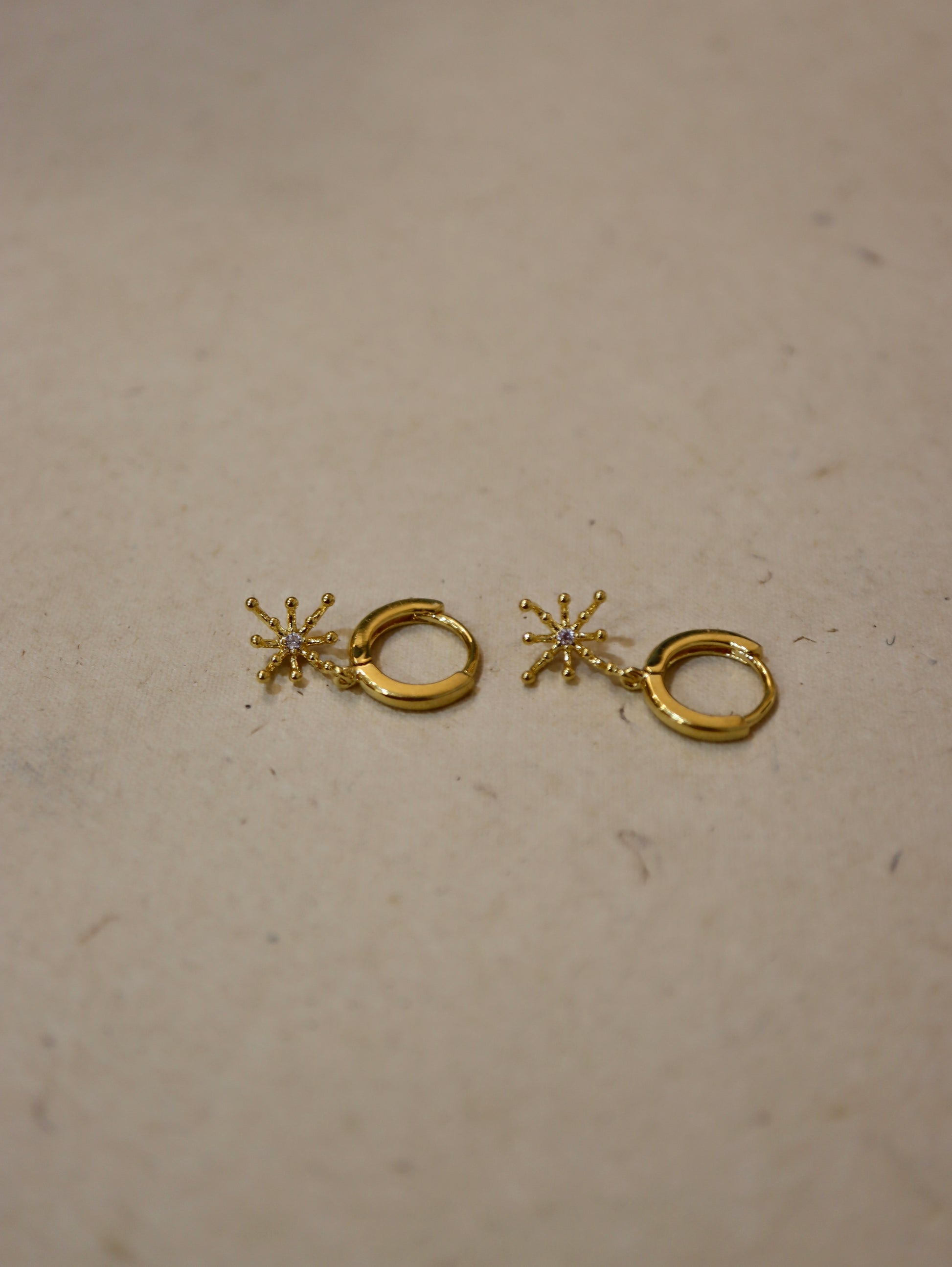 Starburst 925 silver hoop earrings