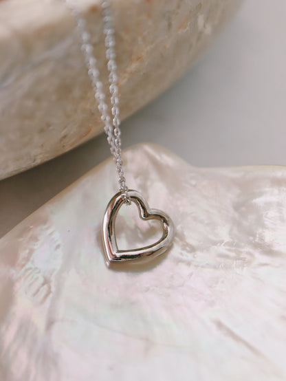 Heart brass necklace