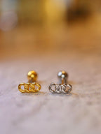 Mini chain bar stud surgical steel (1pc)
