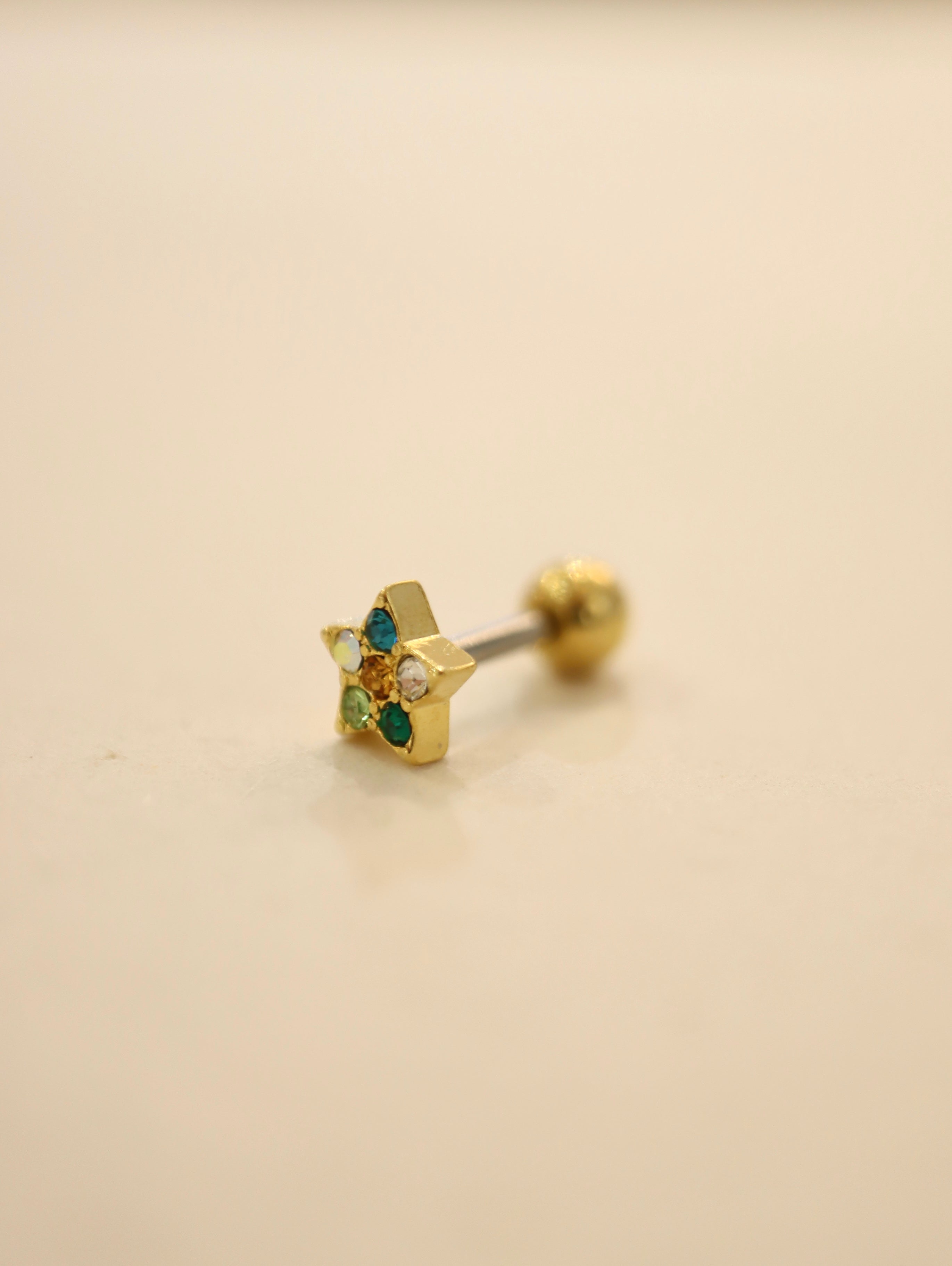 Star stud surgical steel piercing earring (1pc)