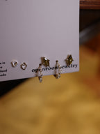Mini hollow heart 925 silver earrings
