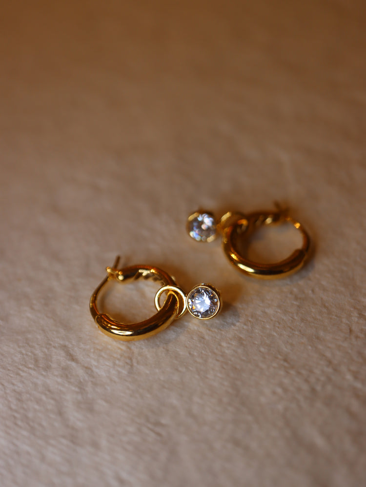 925 silver Premium CZ hoop earrings