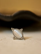 Oval cz stud surgical steel piercing
