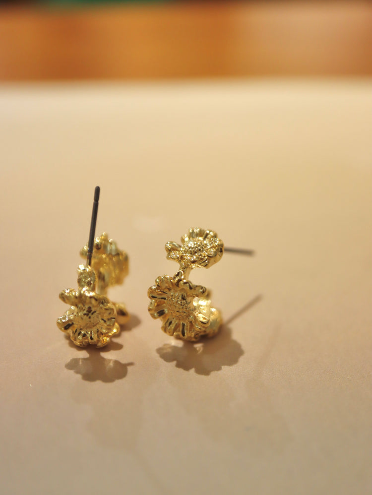 Textured Daisy Band Earrings