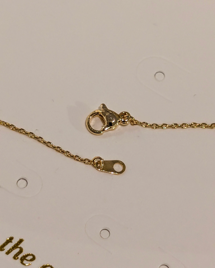 Crescent cz opal brass necklace