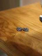 Daisy stainless steel hinged hoop earrings