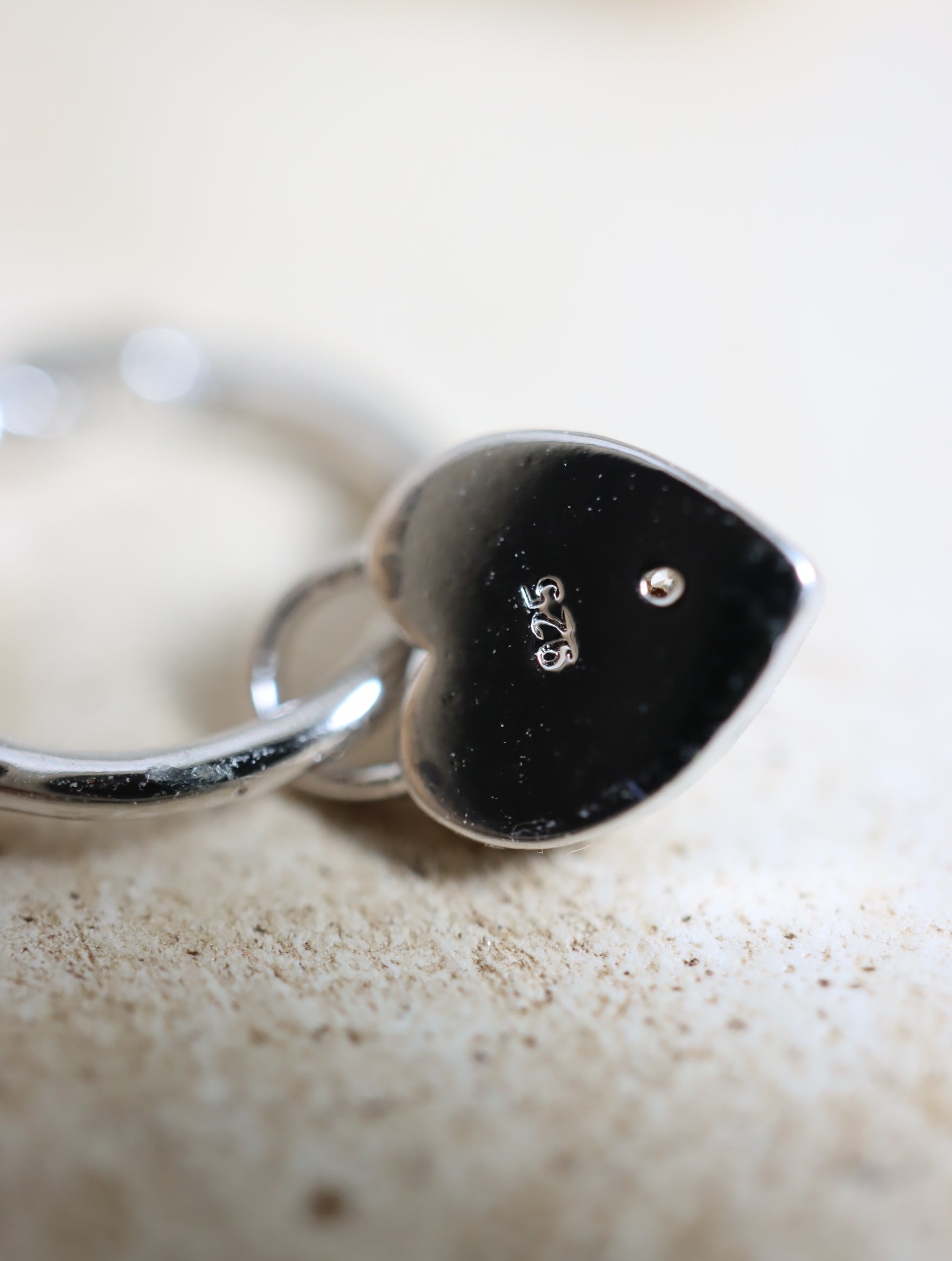 Silver925 Drop studded heart huggie hoop earrings