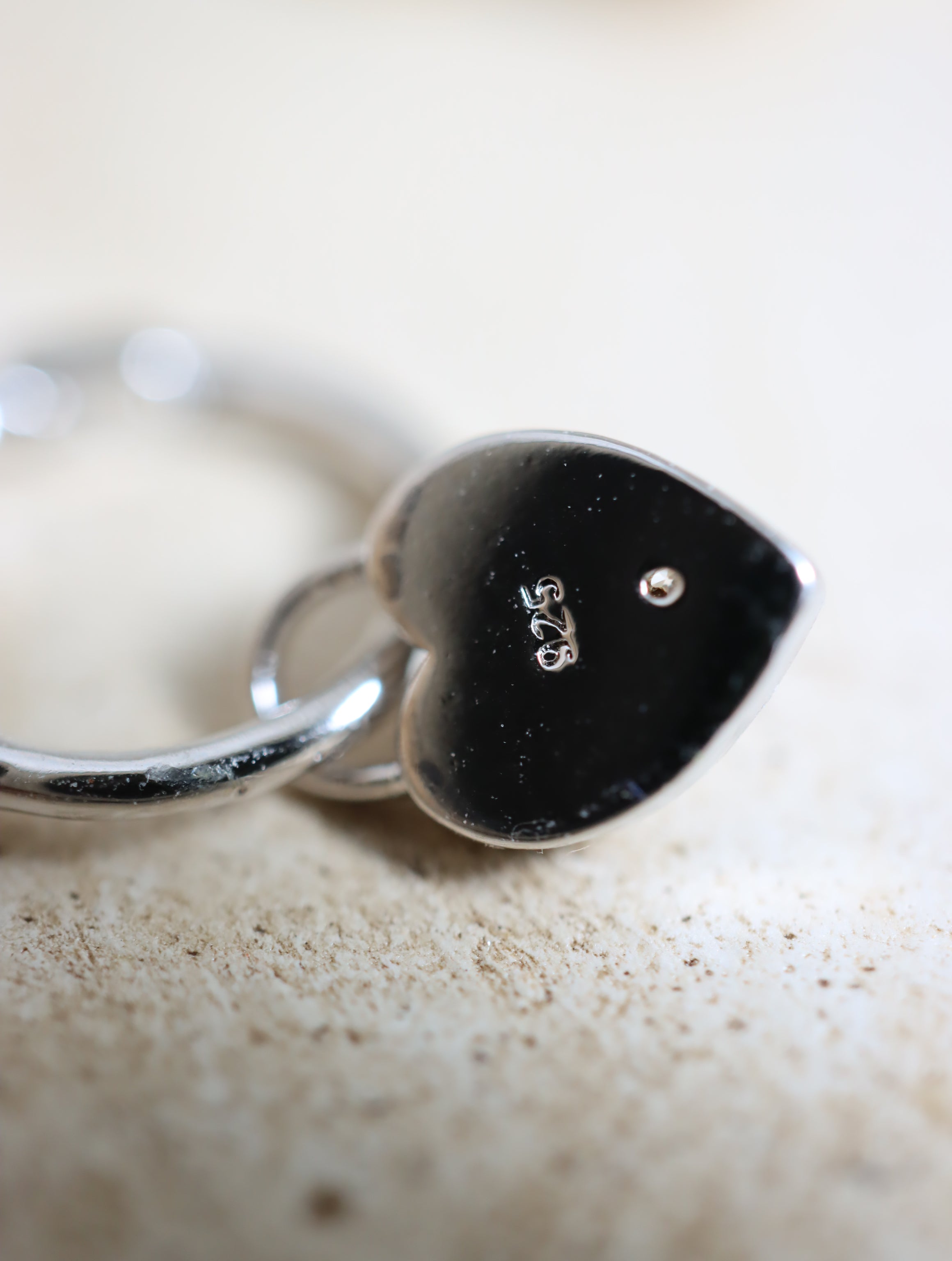 Silver925 Drop studded heart huggie hoop earrings