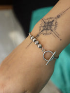 Linear Orb Stainless Steel Bracelet