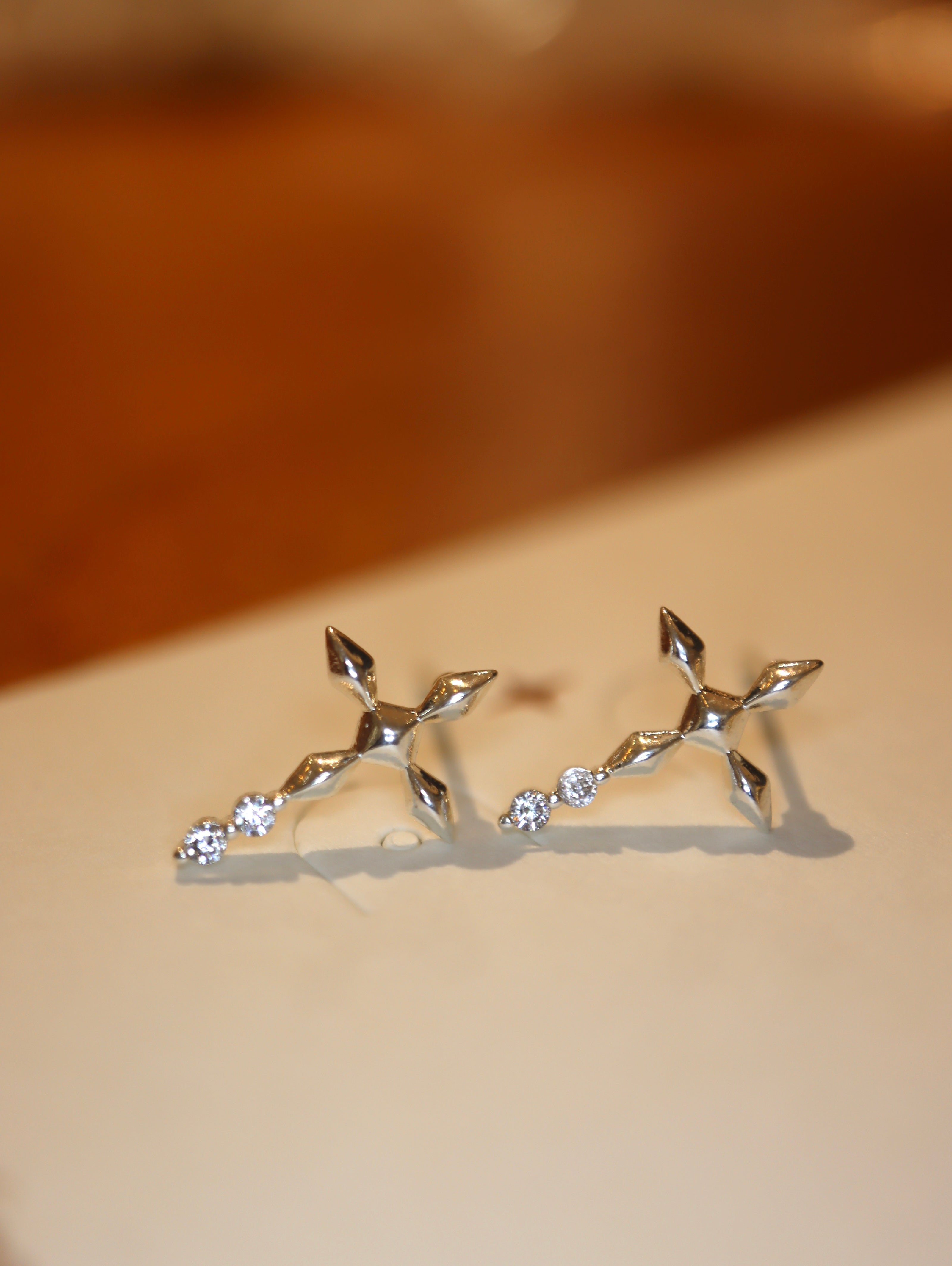 Aether Cross Brass Earrings