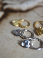 Silver925 Drop studded heart huggie hoop earrings