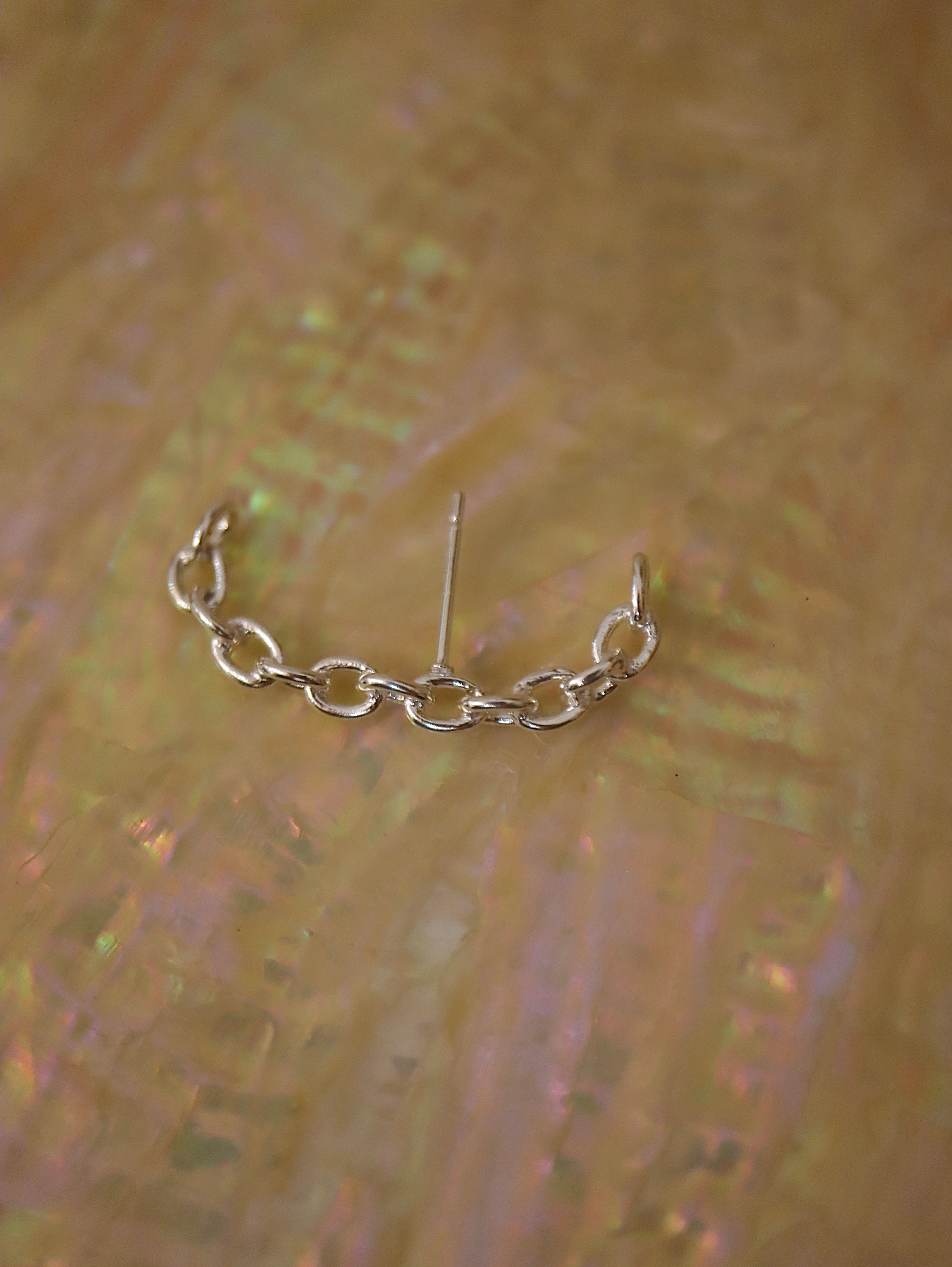 Chain illusion wrap 925 silver earring (1pc)