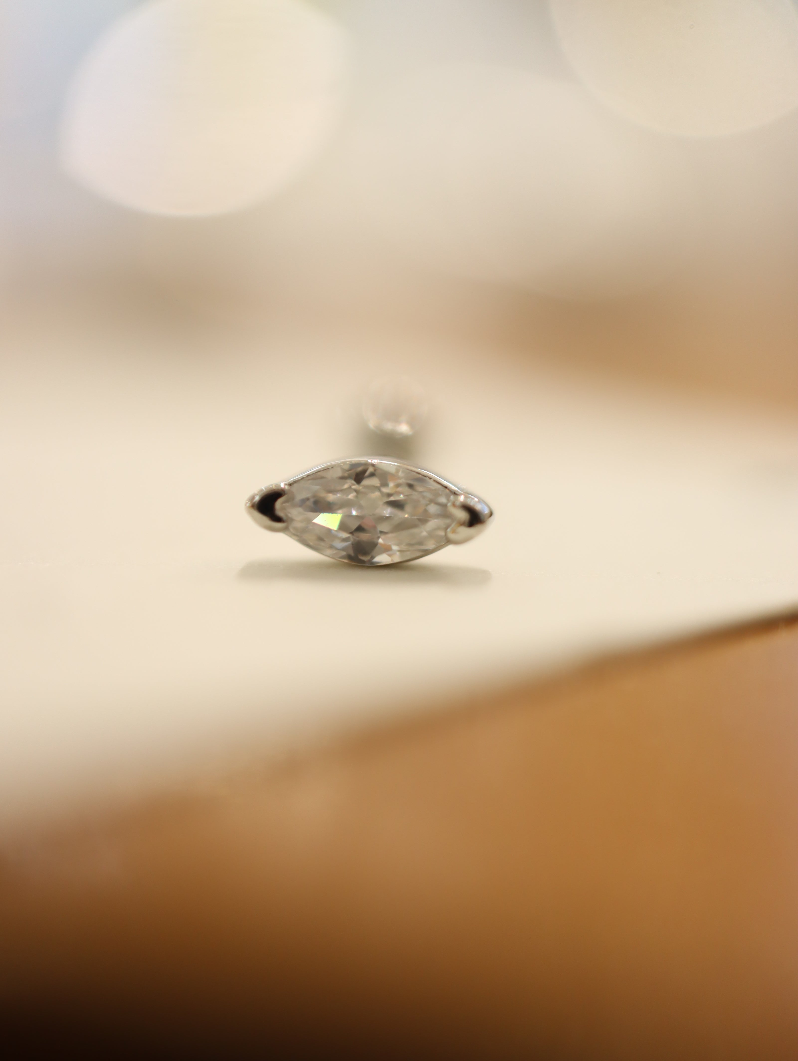 Marquise cz 925 silver piercing stud