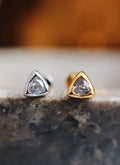 Trillion cut silver 925 flat back piercing (1pc)